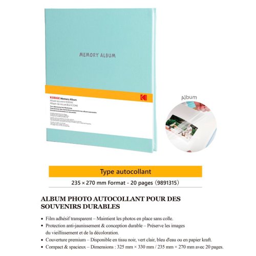 Kodak MEMORY ALBUM Mint-gr�n 20 Selvkl�bende sider